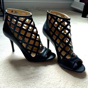 MICHAEL Michael Kors Black Leather Lattice Heels